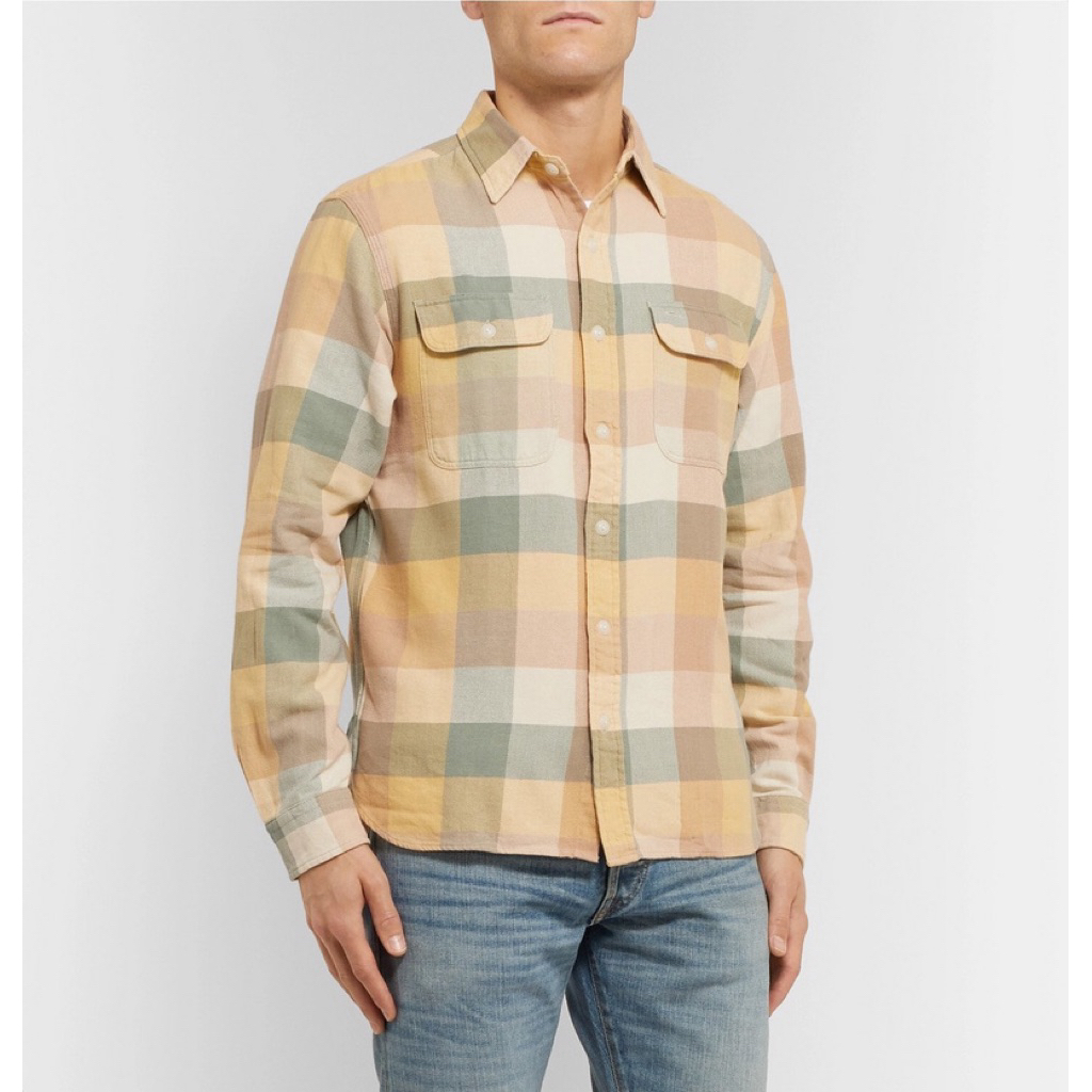 Brand New with Tags - Ralph Ralph Lauren / Double RL / RRL - Matlock Teill Work Shirt - Yellow/Green