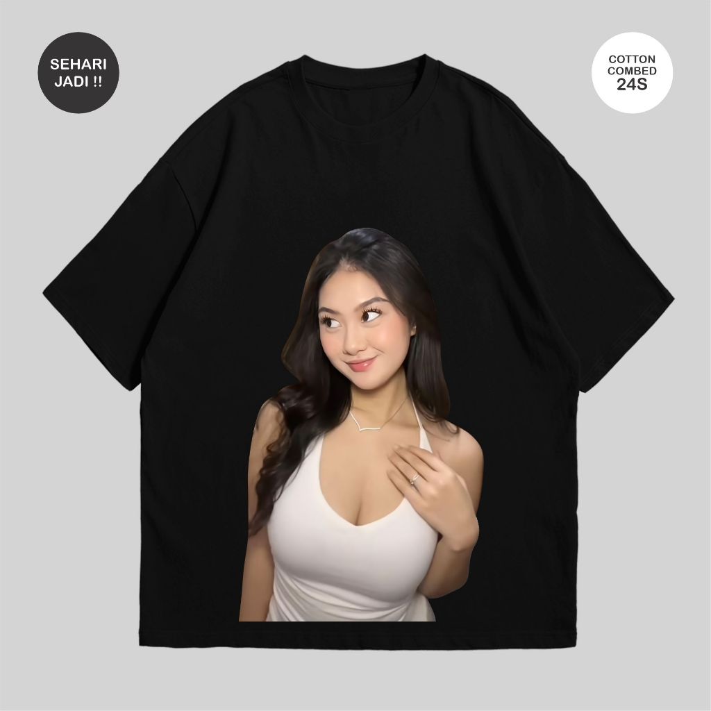 [BISA REQUEST FOTO] Baju Kaos Custom Foto & Nama Pacar Aesthetic Cotton Combed 24s T-Shirt Distro At