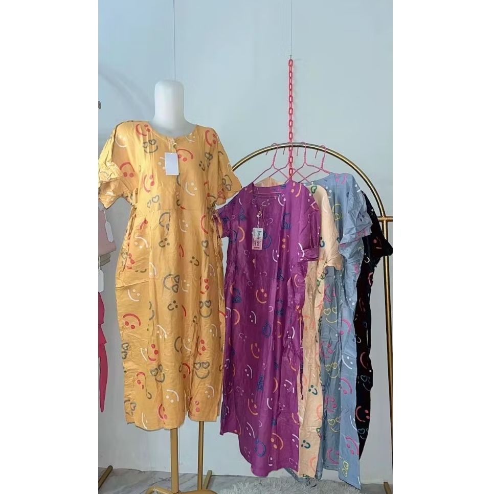 Daster model kimono motif emoji