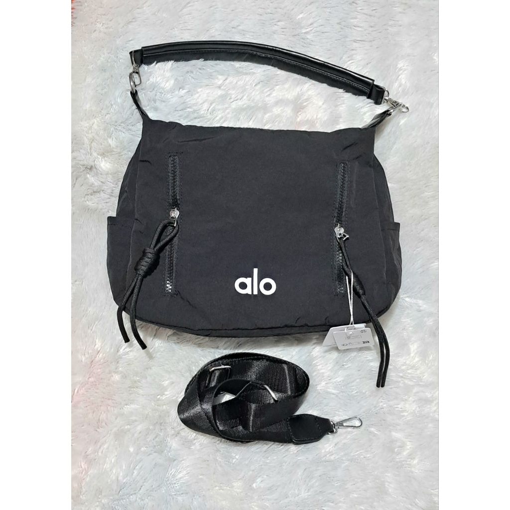 Tas sling alo hitam/tas parasut/tas hobo alo