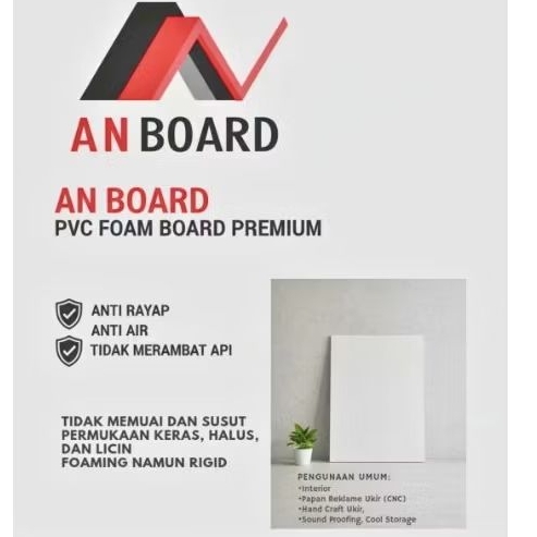 PVC Lembaran AN BOARD - Putih - Bahan Bangunan -6MM