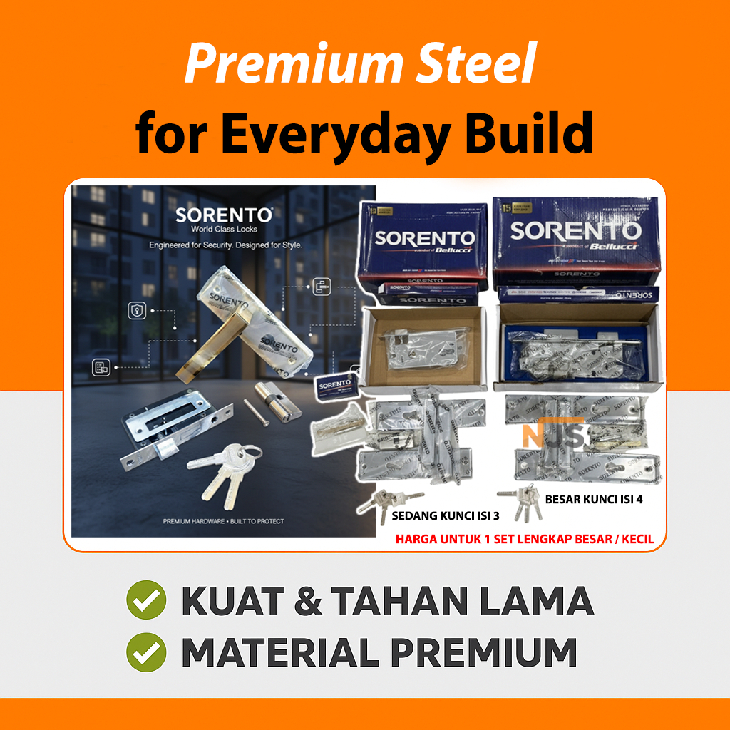 Handle Gagang Sorento Kunci Pintu Rumah Set Lengkap Variasi Besar & Sedang