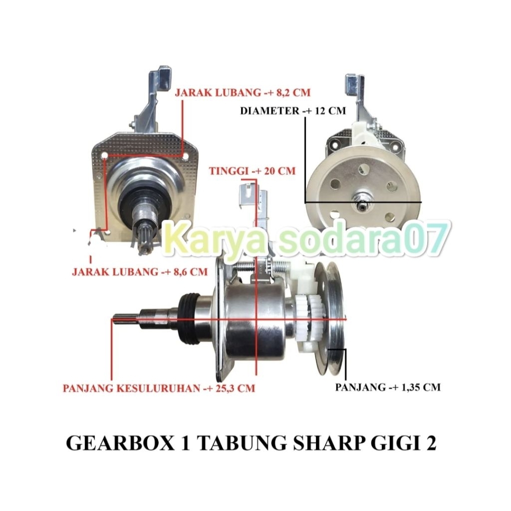 Gearbox 1 Tabung Sharp 2 Gear 11Z / GEARBOX SHARP 2 GEAR GIGI 11