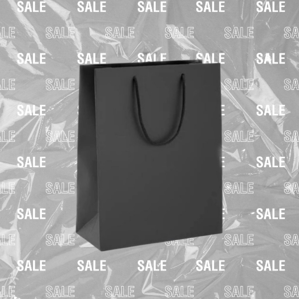 PAPERBAG HITAM POLOS 19X8X22 PAPERBAG BAHAN KRAFT HITAM POLOS 19X8X22 PAPERBAG POLOS PAPERBAG HITAM 