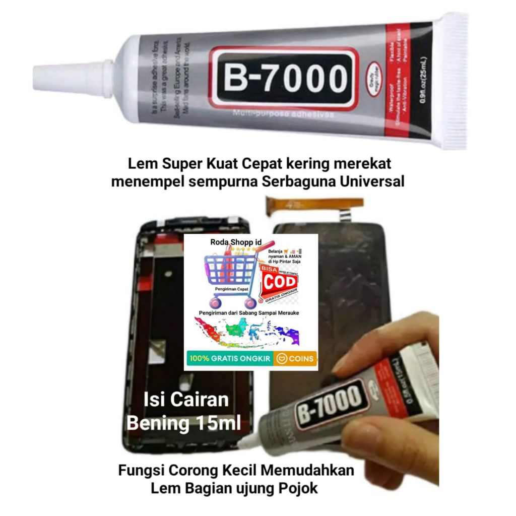 Lem LCD Lem Touchscreen Lem Kuat Hitam / Putih B-7000 T-7000 Cepat Kering Merekatkan Ori baru