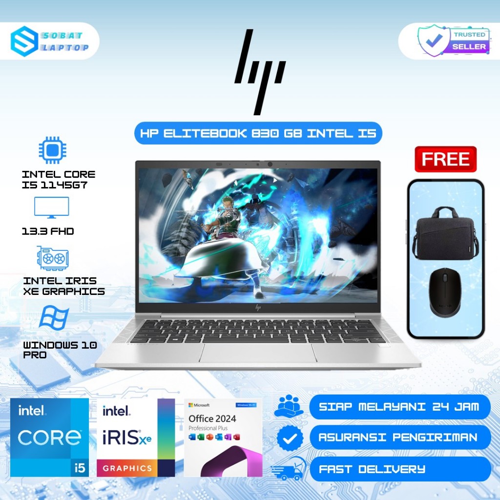 Laptop Hp Elitebook 830 G8 Intel Core i5 1145G7 Ram 32GB SSD 1TB FHD IPS Windows 11 Pro Silver