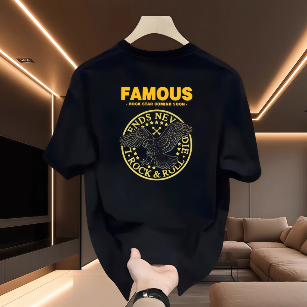 COD   Kaos Distro FAMOUS Kualitas Premium