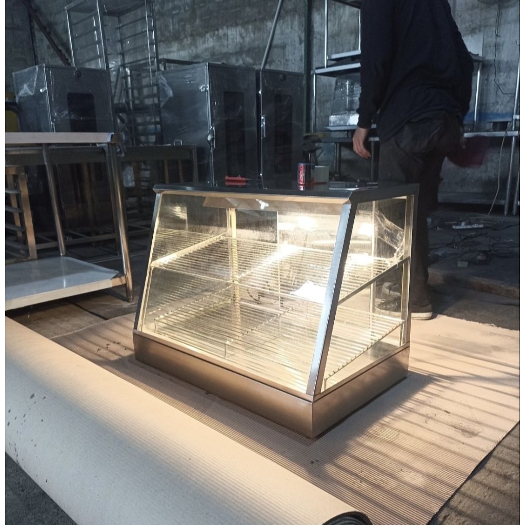 Etalase Pemanas Ayam Warmer panjang 80cm fried chicken stainless #warmer