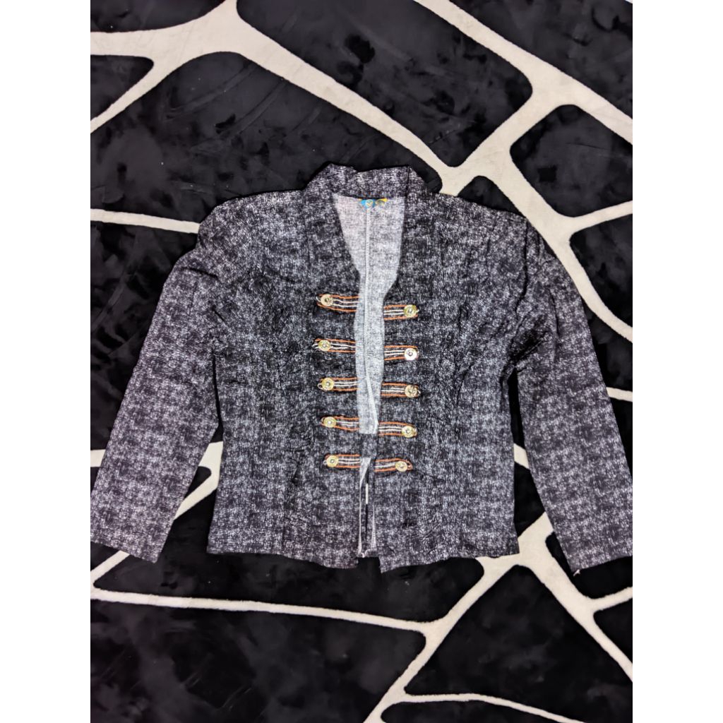 Jacket Blazer Tweed Anak 12th Model Military Wanita 40/50 - SATBIA Fashion