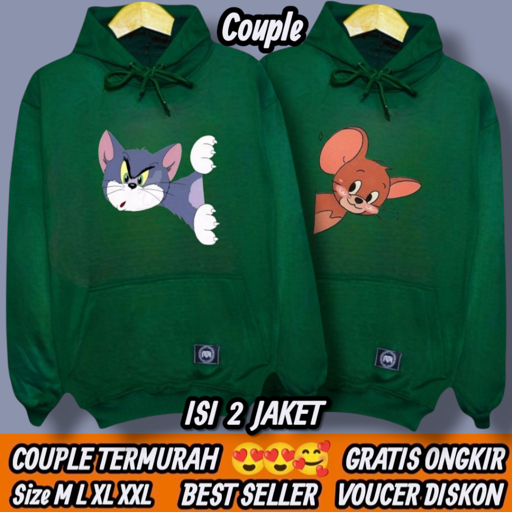 jaket couple KARTUN TOM &  JERRY LUCU TERBARU / jaket couple pasangan terbaru 2026 / sweater couple 