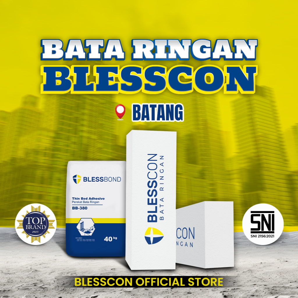 Bata Ringan/ Hebel Blesscon SNI Free Semen Perekat 1 DO - BATANG