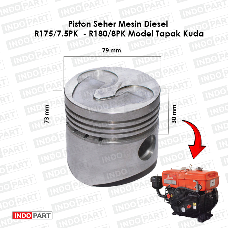 Piston Mesin Diesel R180 8PK Tapak Kuda – Piston Seher R175 7.5PK dan R180 8PK untuk Mesin Diesel Do