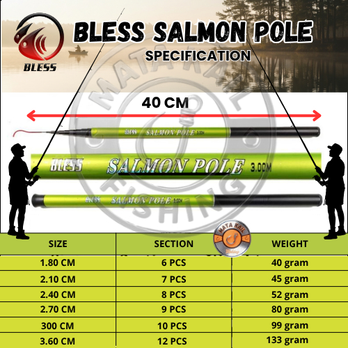Joran tegek Bless salmon pole Ruas Pendek