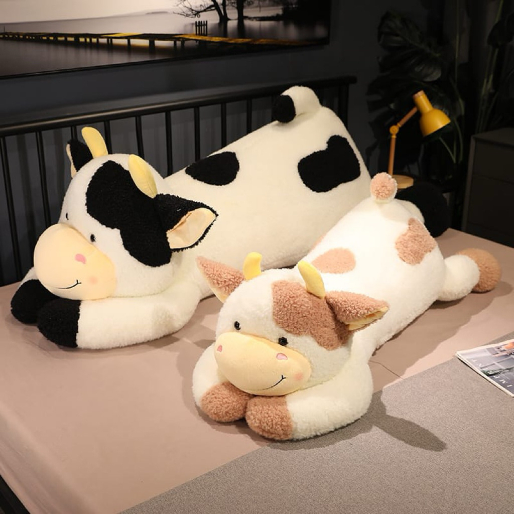 ASLI Bantal Guling Sapi Panjang Boneka Jumbo Super Lembut Boneka Sapi Panjang Lucu Aesthetic Viral
