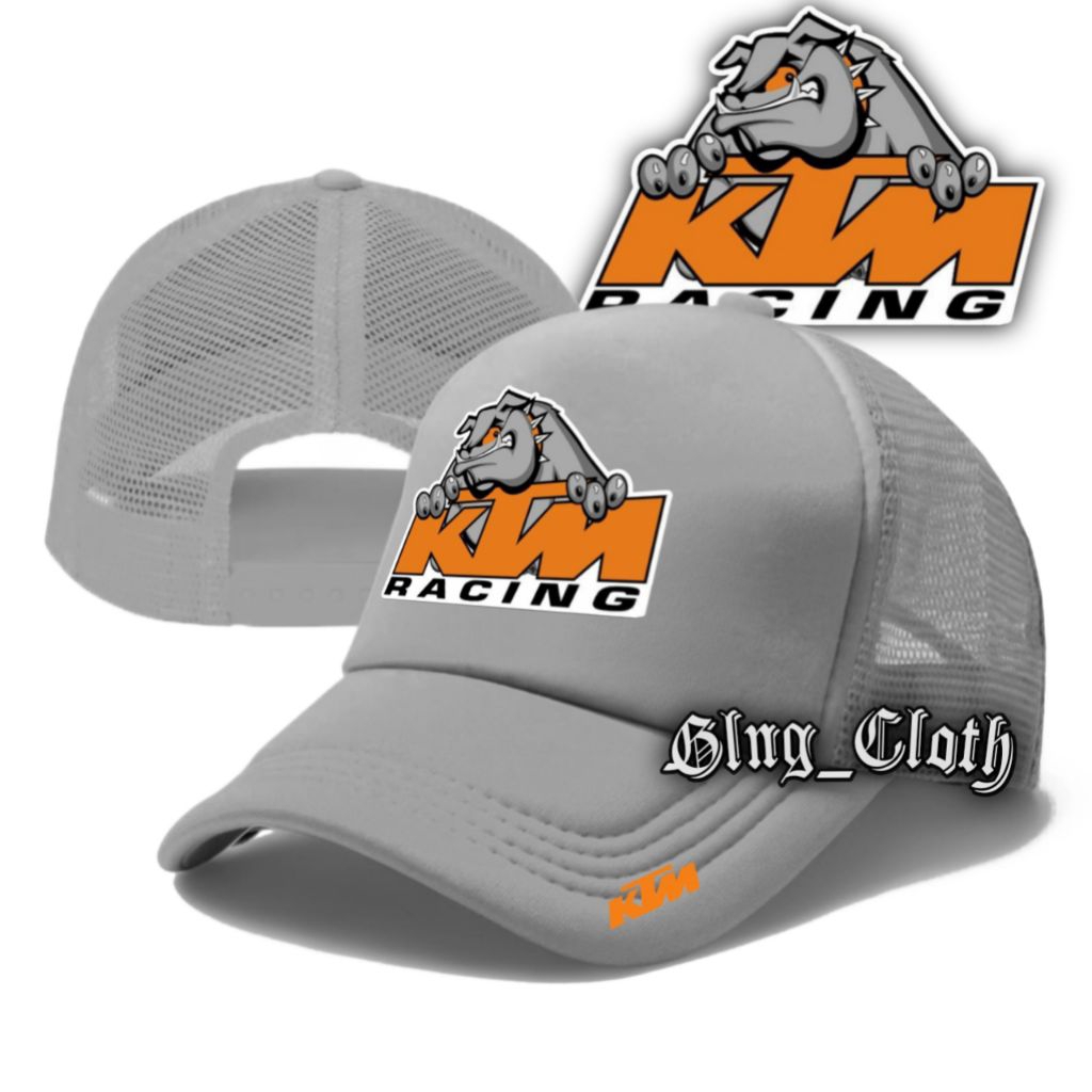 Topi KTM Racing Pitbull - Trucker Hat Caps Race - Topi Bisbol Jala Unisex