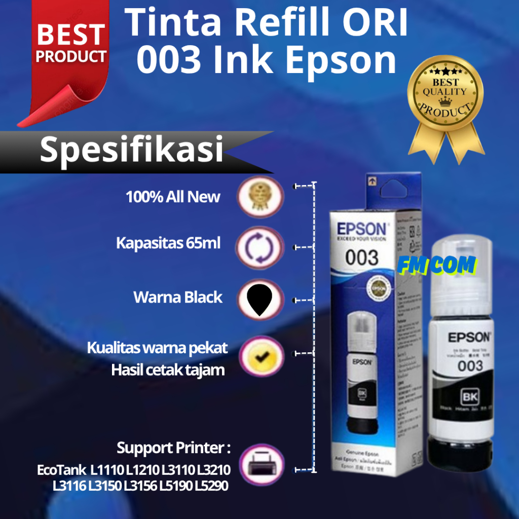 TINTA EPSON 003 BLACK ORIGINAL