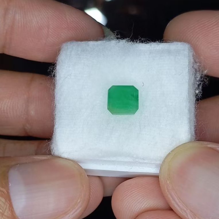 Batu permata natural emerald beryl zambia + Memo GLI