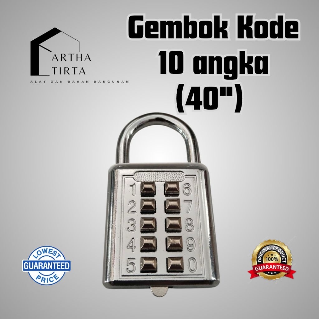 Gembok Kode Angka 10 Digit | Gembok Kombinasi Angka Aman untuk Tas, Lemari, Pintu, Loker