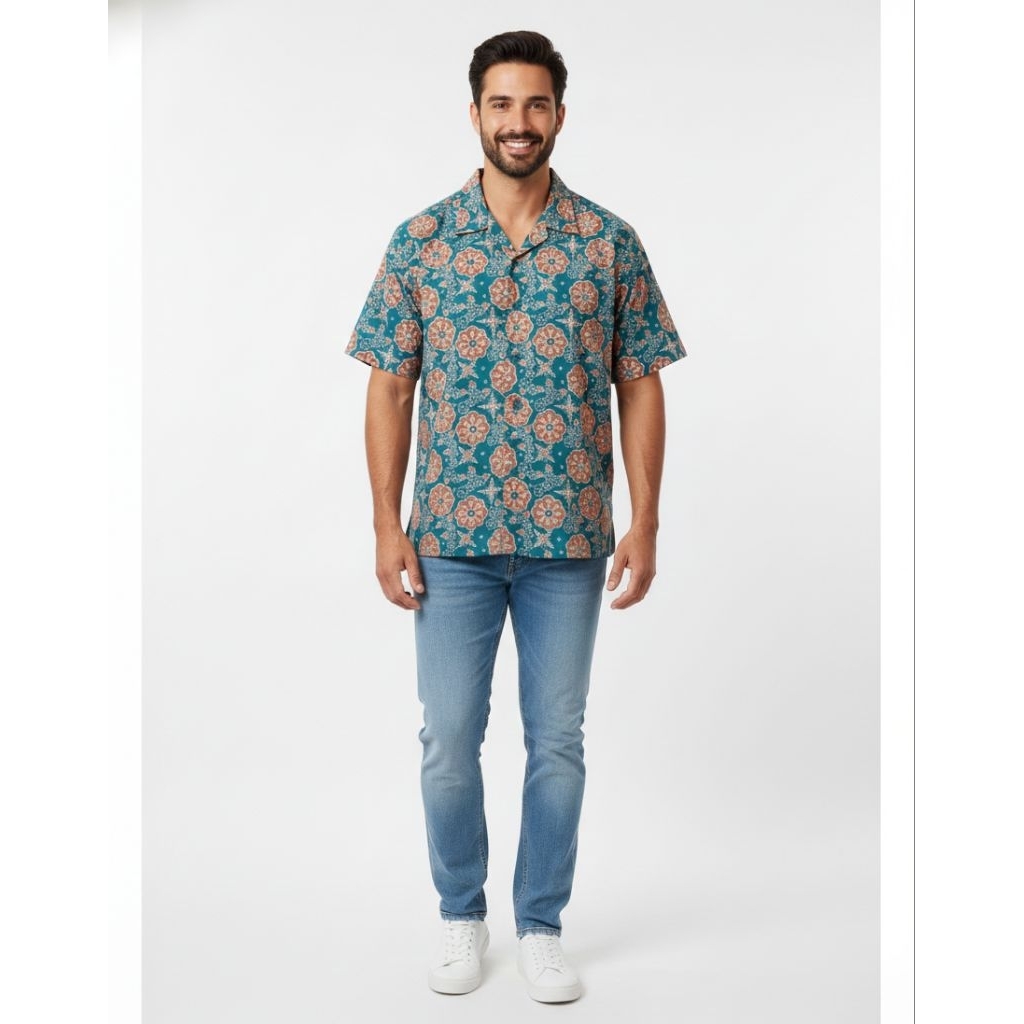kemeja batik dewasa oversize kemeja batik laki-laki kemeja uniqlo
