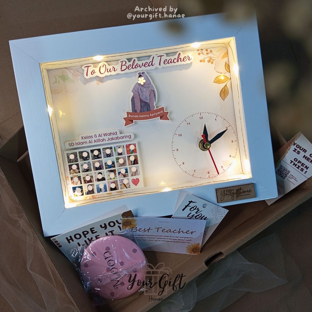 3D PopUp Foto Frame + Jam | Kado Wisuda/Perpisahan/Kenangan/DLL | Kado Bingkai Unik | Bingkai Jam