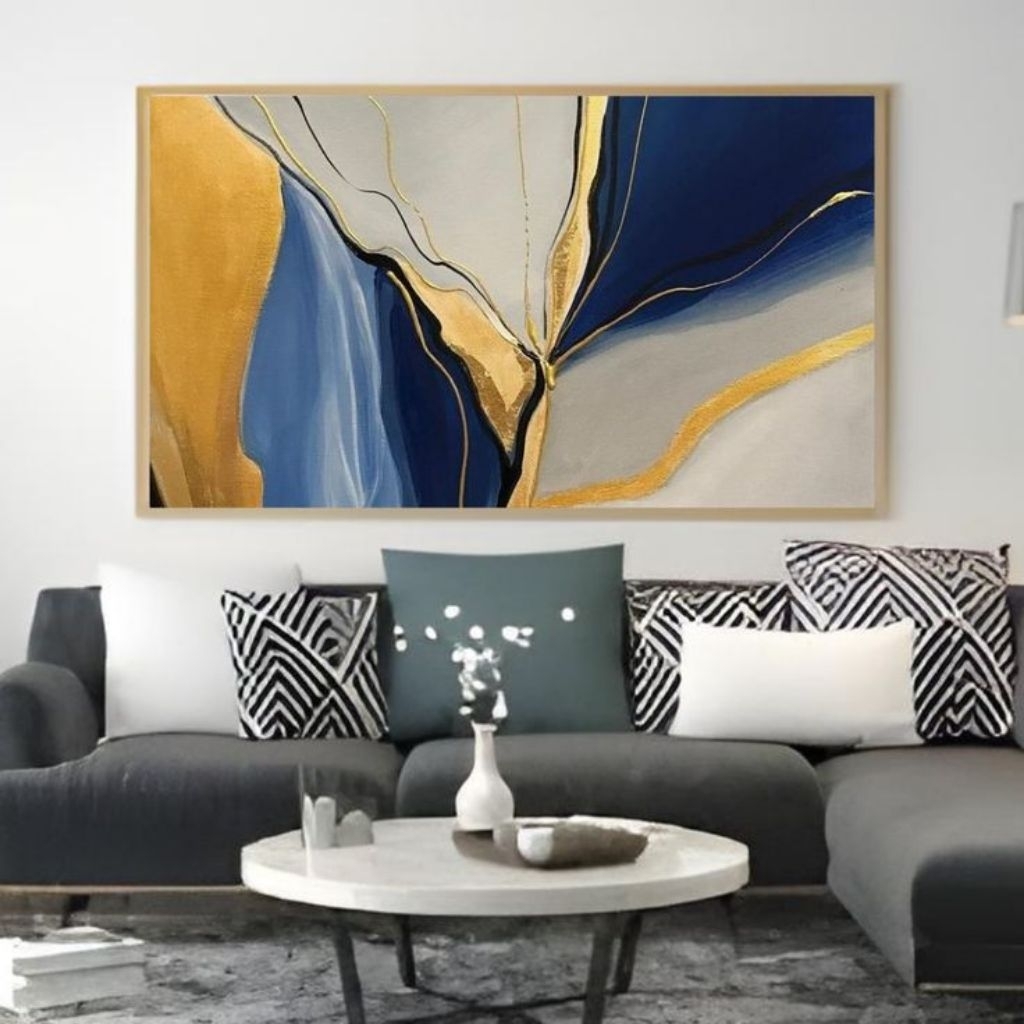 lukisan dinding abstrak minimalis modern