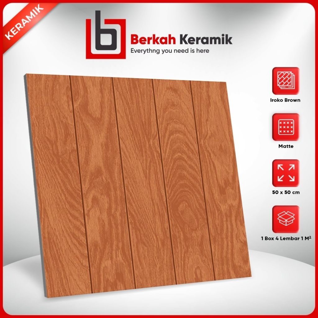 Keramik Motif Kayu Matt 50x50 Iroko MRB