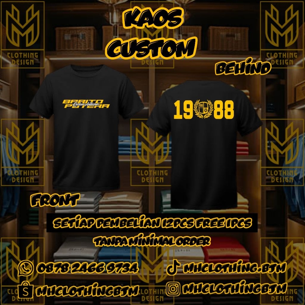 KAOS 1988 BARITO PUTERA / BARITO MANIA/ BARITO FANS