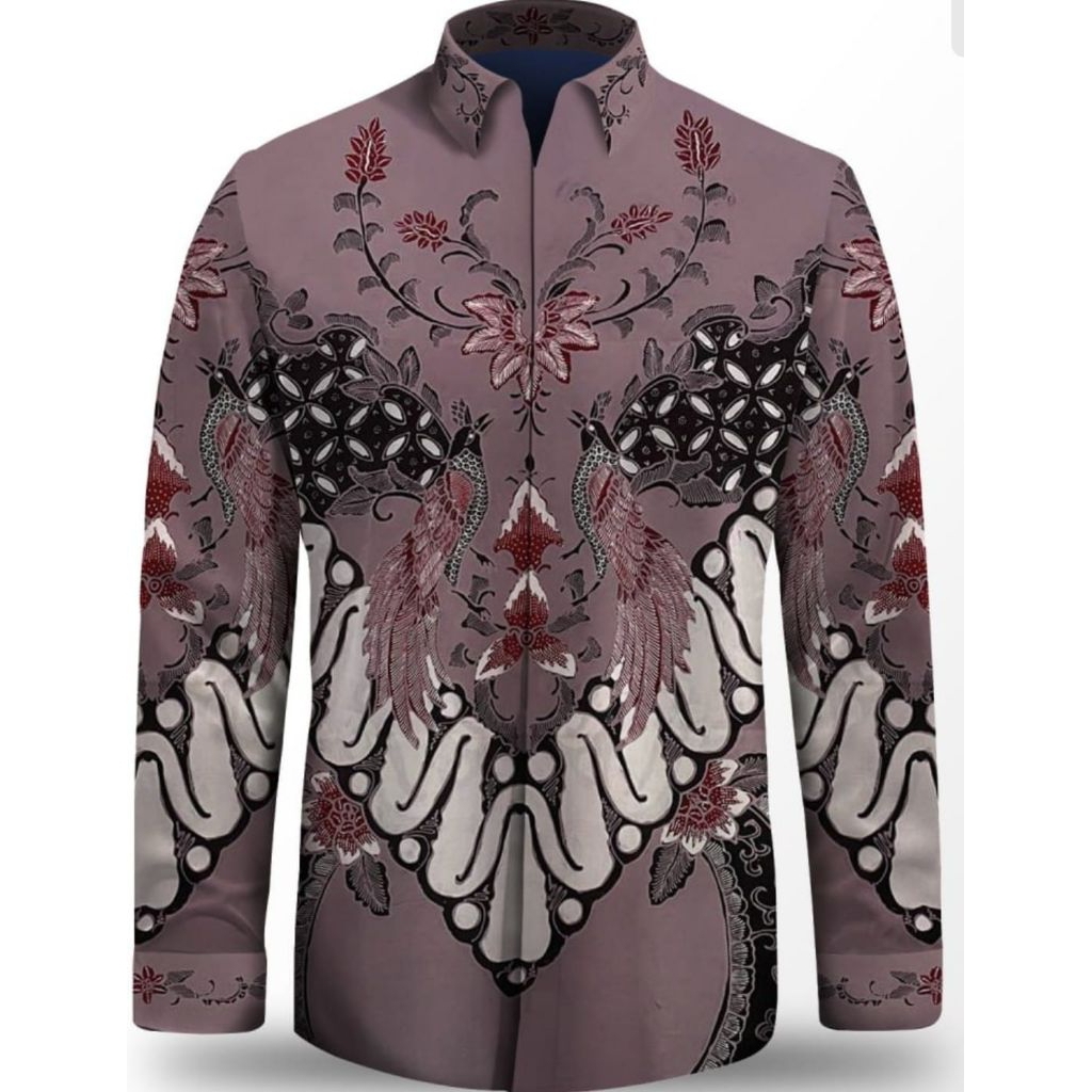 kain batik tulis pria katun warna mauve batik tulis pekalongan