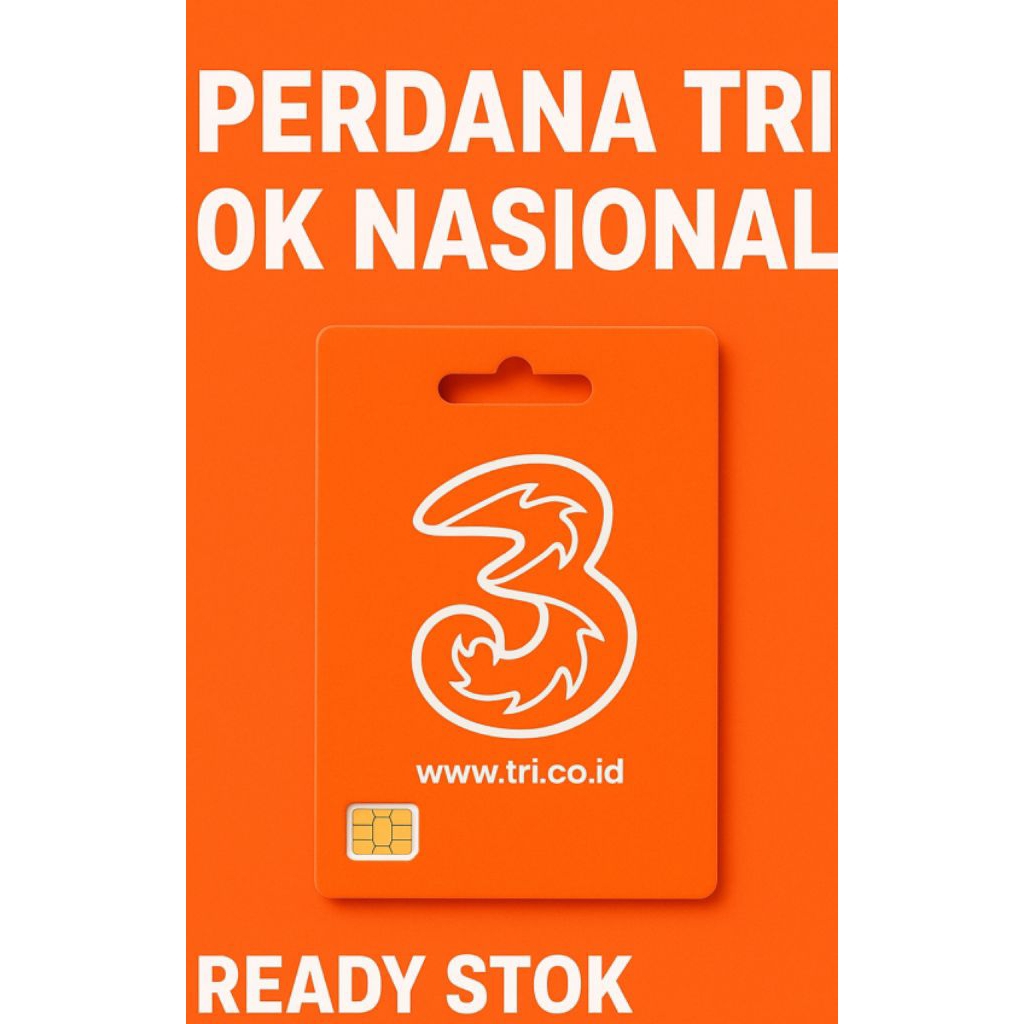 Kartu Perdana Tri 0K Nasional siap pakai • Nomor Random •