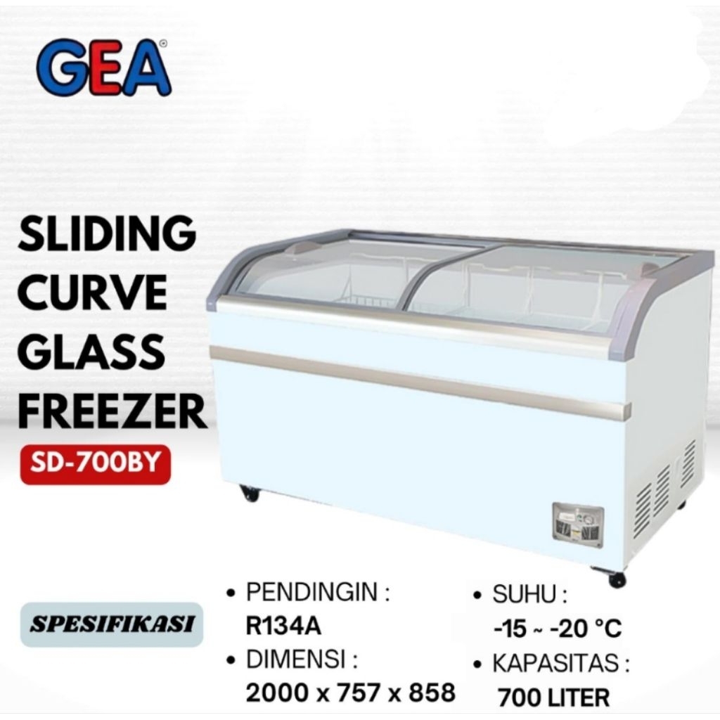 BOX FREEZER SLIDING CURVE GEA SD-700BY 700LITER CHEST FREEZER SLIDING CURVE
