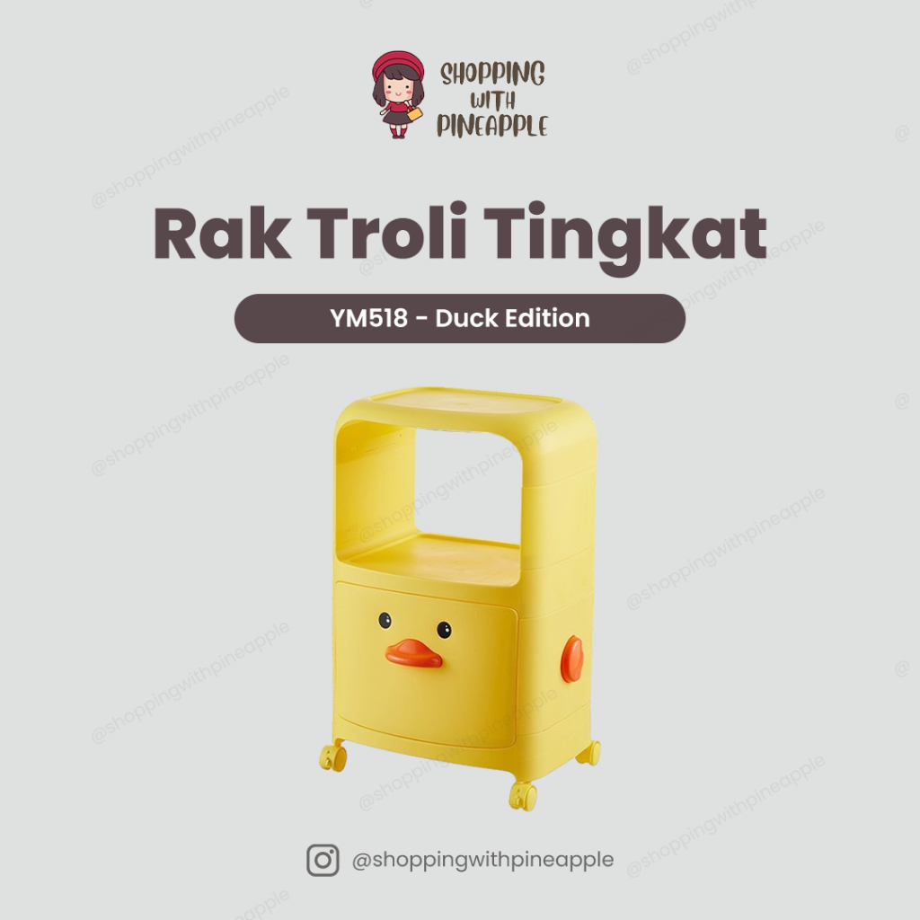 SWP - Rak Troli Plastik Duck / Rak Buku Troli / Rak Troli Plastik / Rak Penyimpanan Troli / Rak Snac