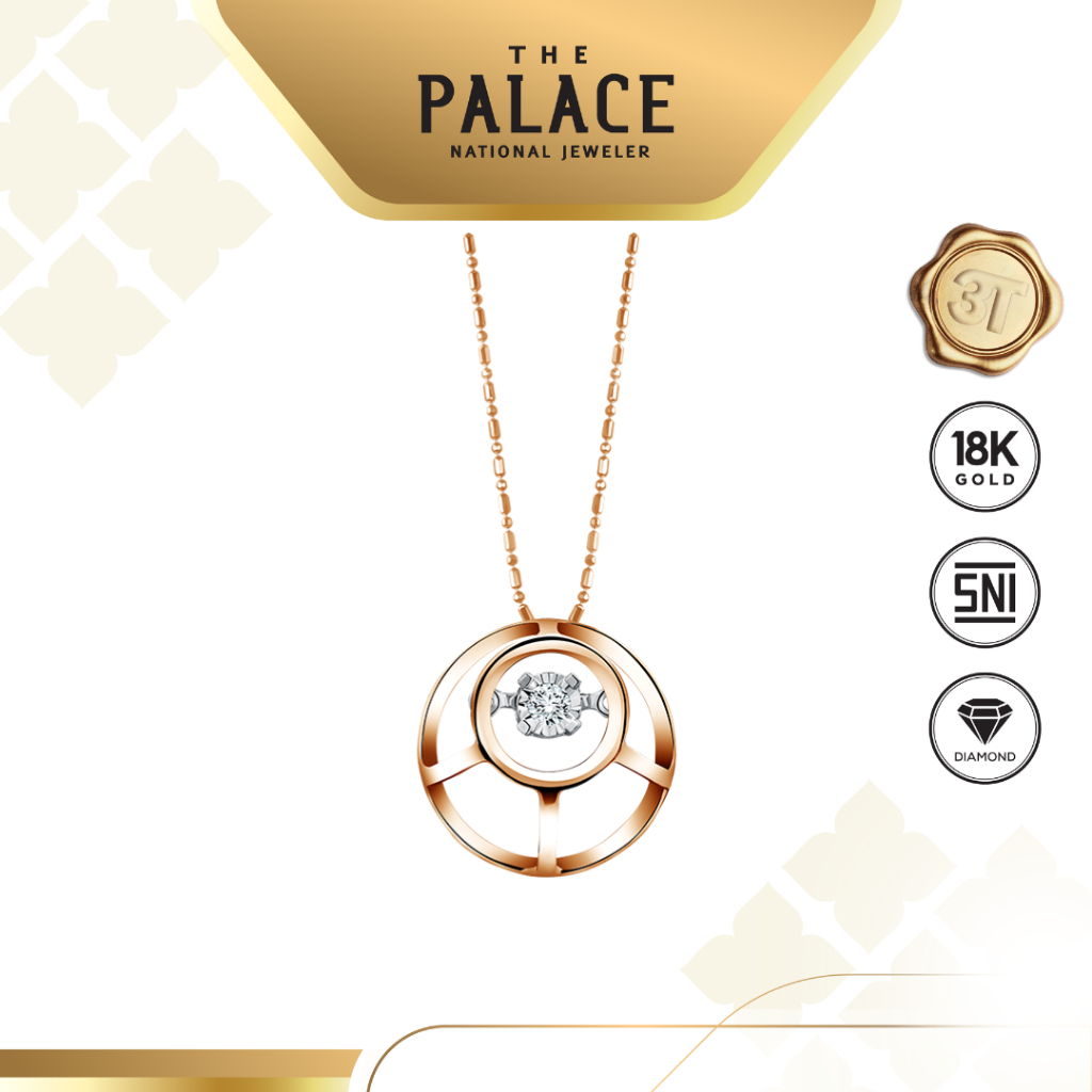 Liontin Wanita The Palace DJ Modela Circle Pendant dengan Berlian dan Warna Rose Gold atau White Gol