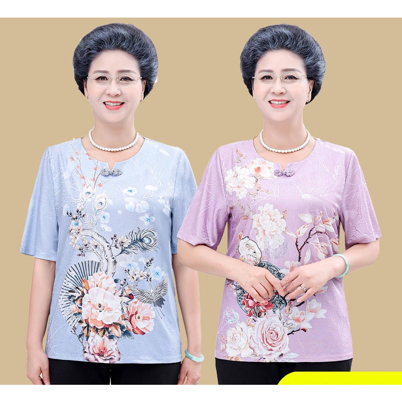 Baju Wanita - Katun, Warna Polos, Ukuran L, Model Tunik Lansia