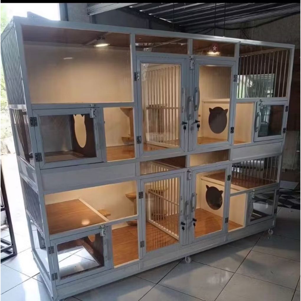 kandang kucing aluminium 4kamar jumbo