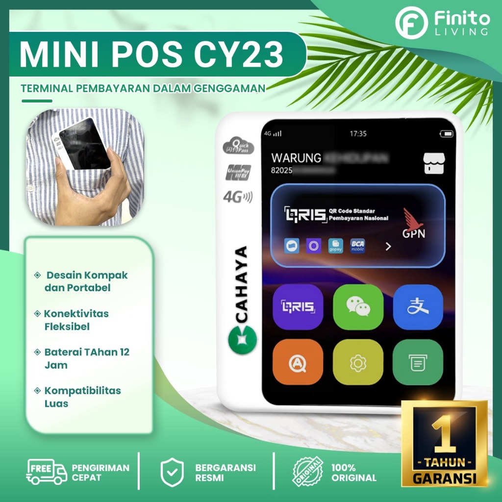 SOUNDBOX QRIS Alat Pembayaran Digital Portabel Mini POS CY-23 Real-Time Bergaransi