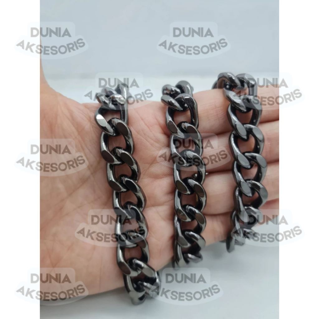 Asesoris Tas Rante Tas NEKEL HITAM - TEBAL PREMIUM R023 - Rante Aksesoris Tas & Dompet Fashion Wanit