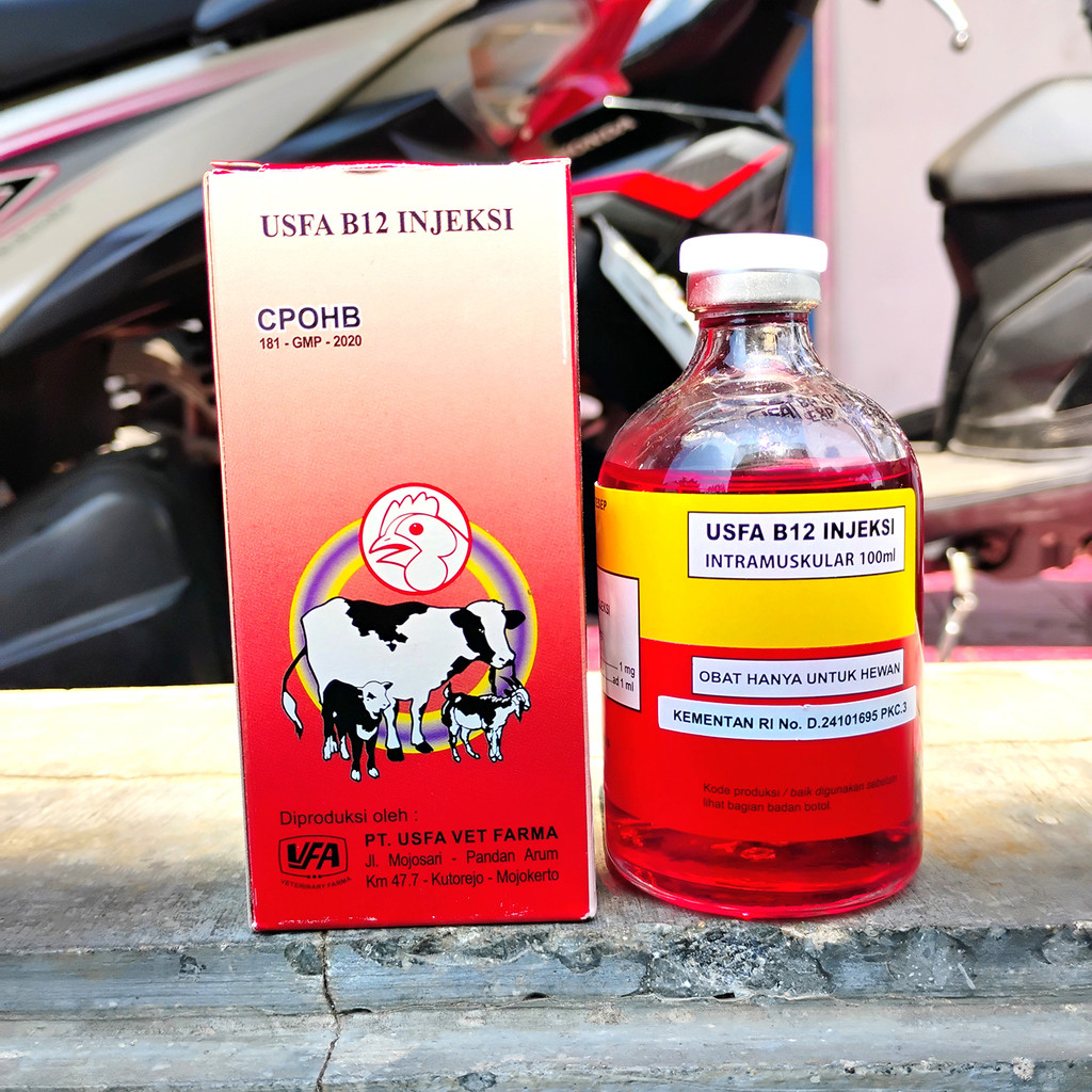 USFA B12 INJ 100 ML - Vitamin B12 Kambing Ayam Sapi