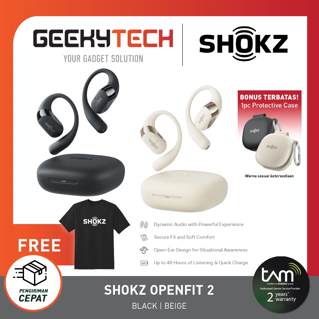 Shokz Openfit 2 - Open Ear Earphone - Garansi Resmi TAM