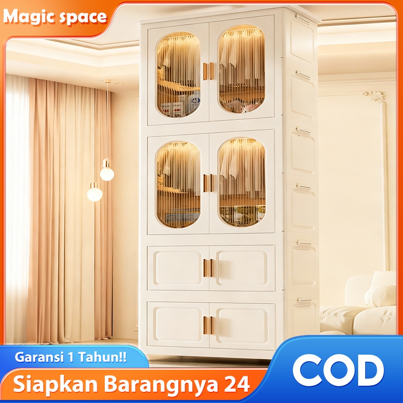 Lemari Plastik Baju/Lemari Lipat Plastik Susun/Wardrobe Storage