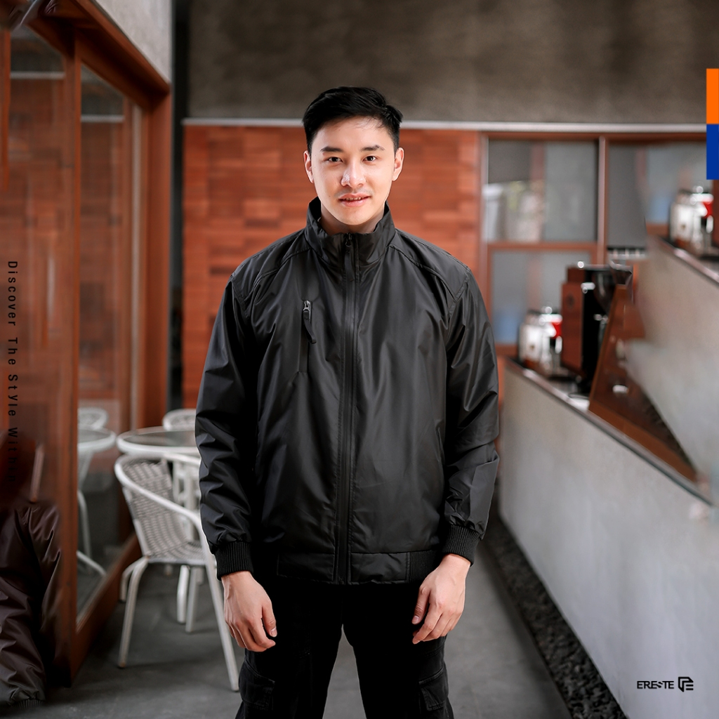 Ereste269 Jaket Parasut Pria Jaket Motor Pria Ghost Reborn Hitam