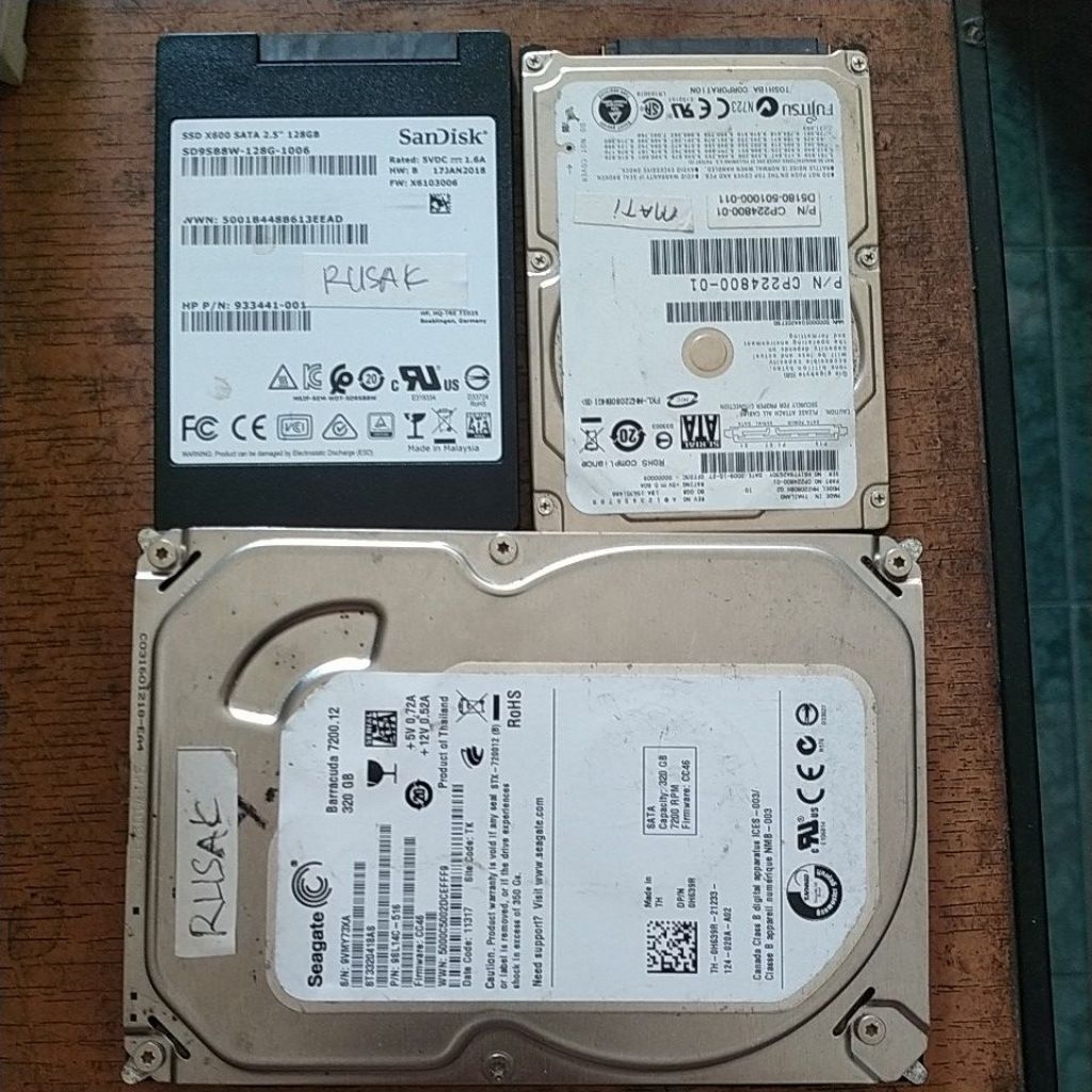 mati hardisk PC dan hardisk laptop atau SSD mati
