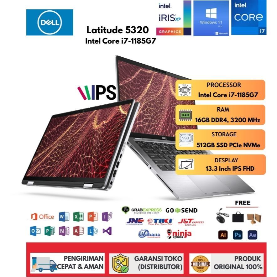 Laptop Touchscreen 2in1 Dell Latitude 5320 i7 GEN 11 RAM 16GB/SSD 1TB FULLSET