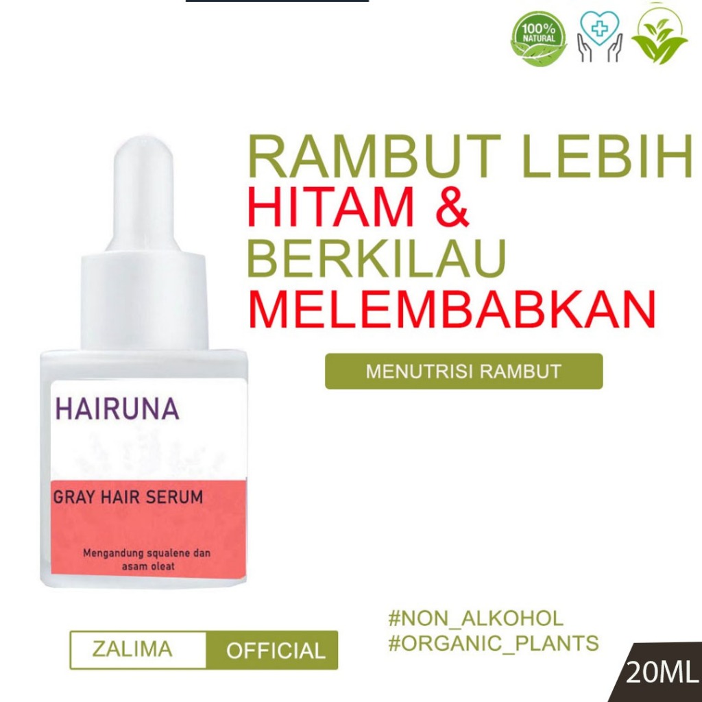 Penghitam Rambut Hair Serum Penghilang Uban Sampo Uban Permanen Halal Penghilang Uban Hairuna