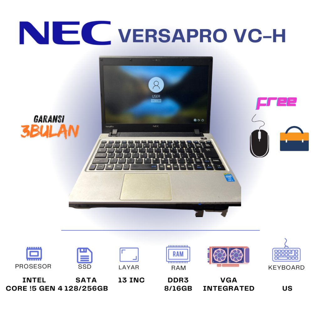 LAPTOP NEC /LAPTOP PELAJAR/LAPTOP 1 JUTAAN/ LAPTOP I5 GEN 4