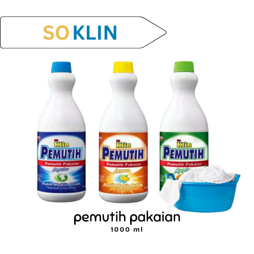 CAIRAN PEMUTIH PAKAIAN SERBAGUNA SO KLIN SOKLIN PEMUTIH BLEACHING BOTOL 1 LITER 1000ML