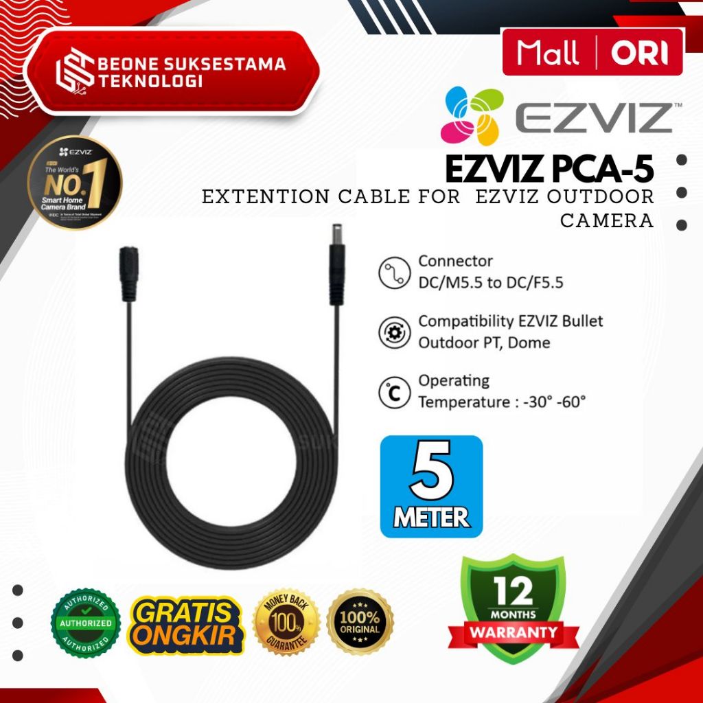 EZVIZ PCA-5 | Kabel Perpanjangan EZVIZ Extention Cable 5 meter