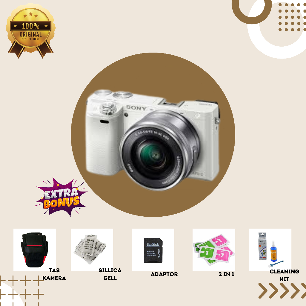 [KAMERA MIRRORLESS] SONY A6000 WHITE MULUS SECOND BERGARANSI ORIGINAL