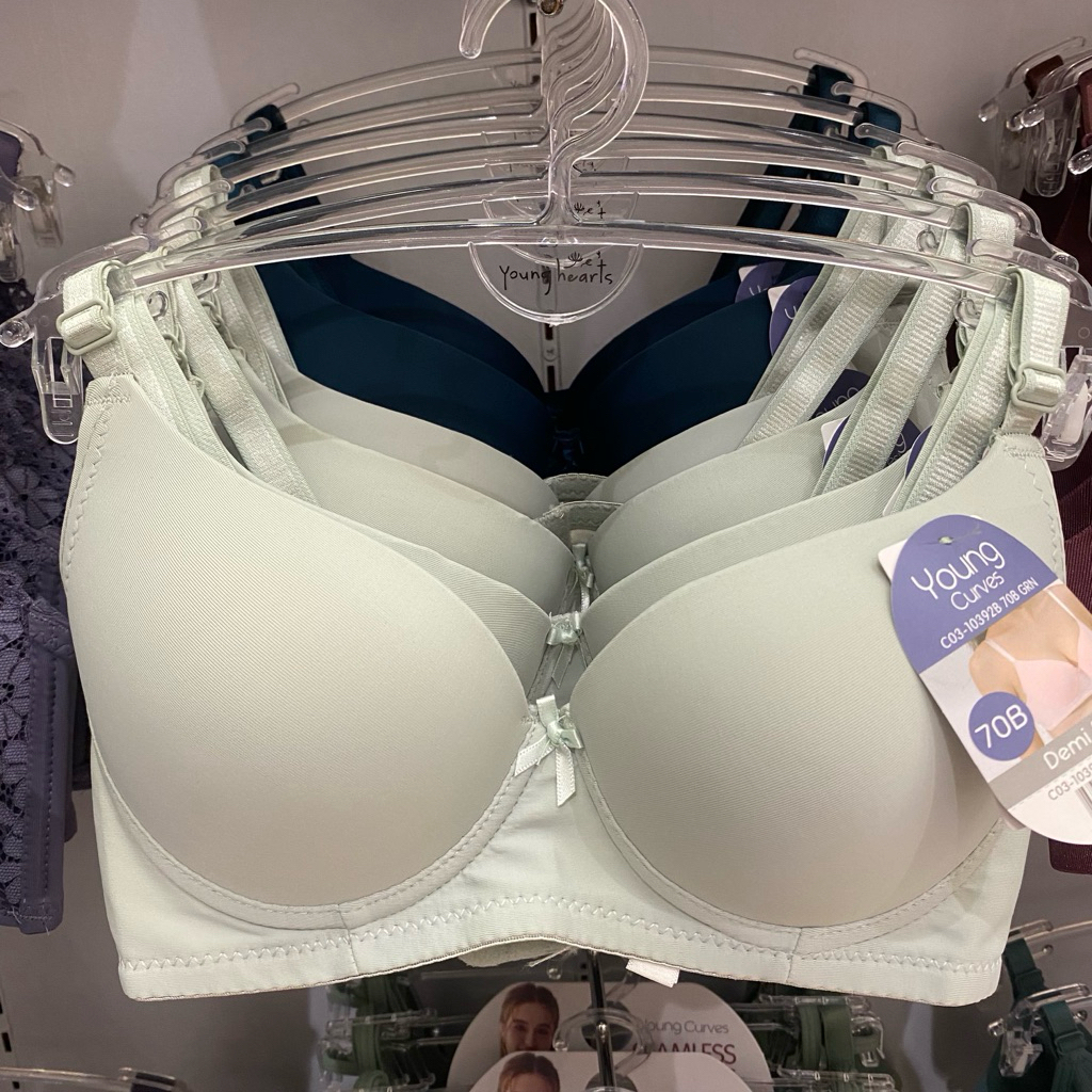 YOUNG CURVES BRA PUSH UP 3/4 CUP MOTIF POLOS T SHIRT BRA ( C03-10392 )