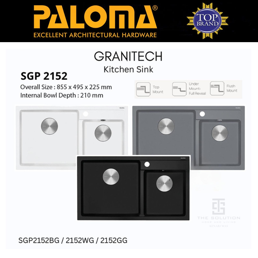 PALOMA SGP 2152 Kitchen Sink Granite Tech Bak Wastafel Cuci Piring Dapur 2 Lubang