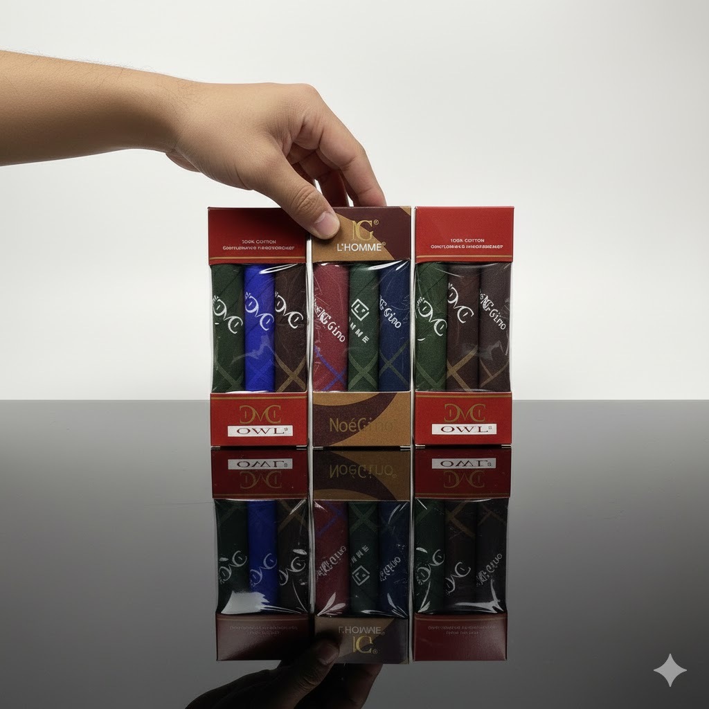 Sapu Tangan Polo Isi ( 3 Pcs ) | Saputangan Kain Dengan Warna ( Gelap ) Lap Tangan | Handuk Wajah | 